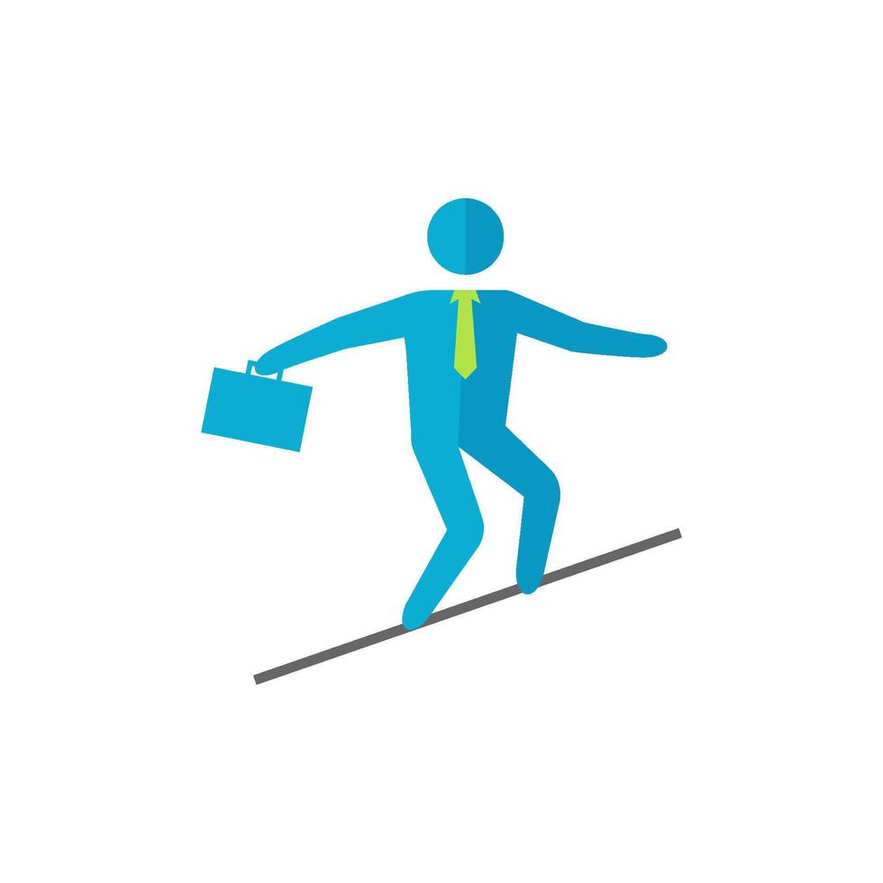 Businessman challenge icon in flat color style. Extreme business adrenaline vector