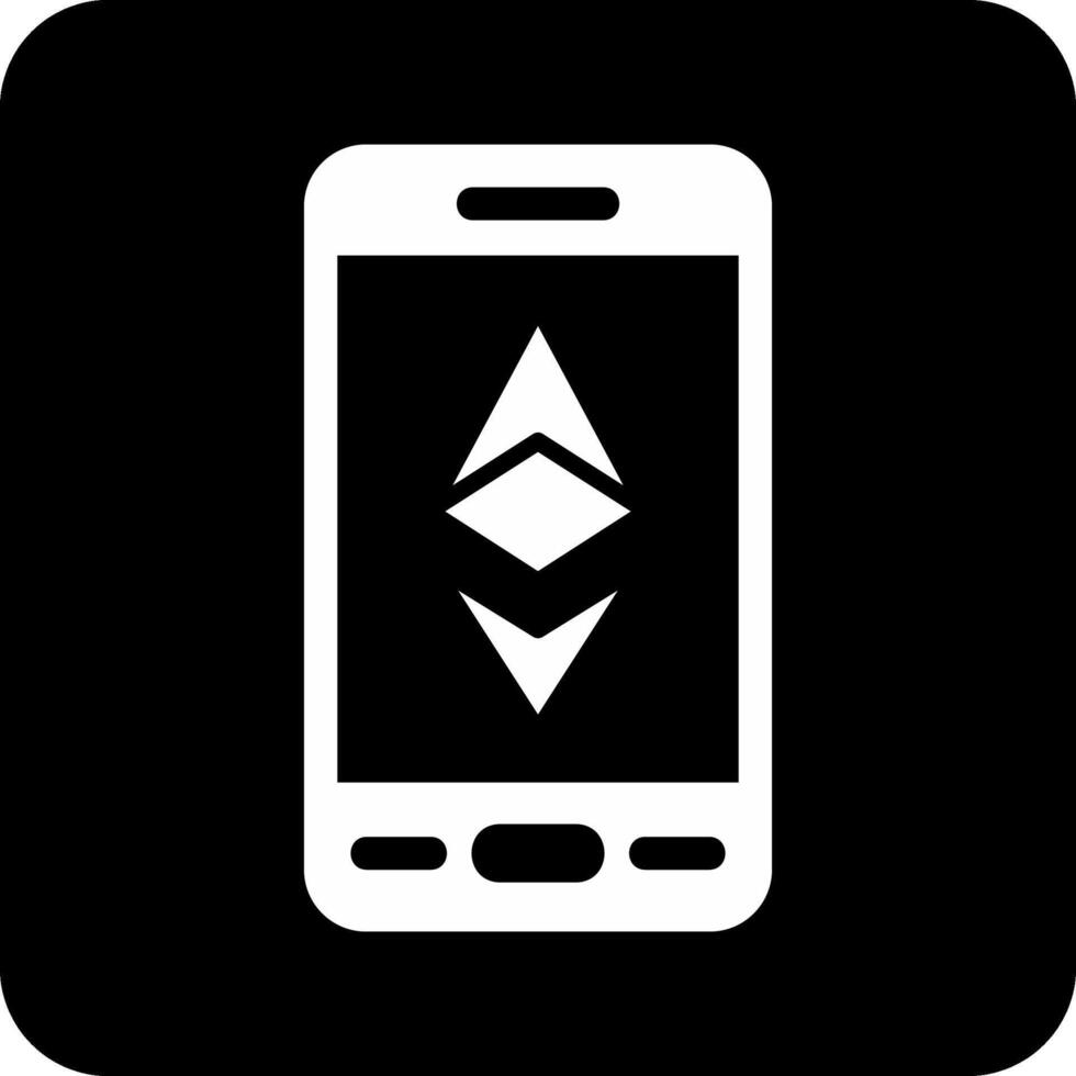 ethereum teléfono inteligente vecto icono vector