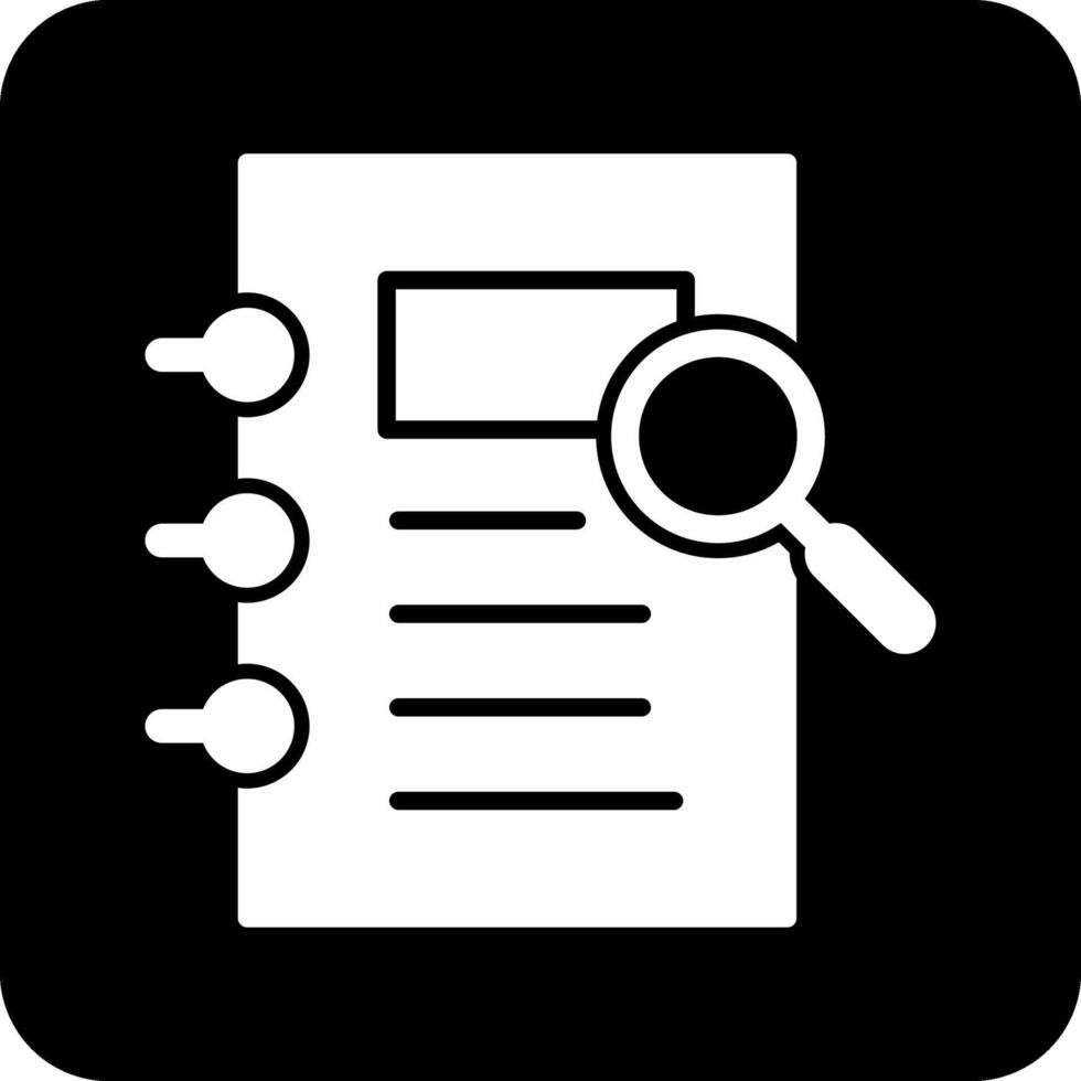 Notepad Search Vector Icon