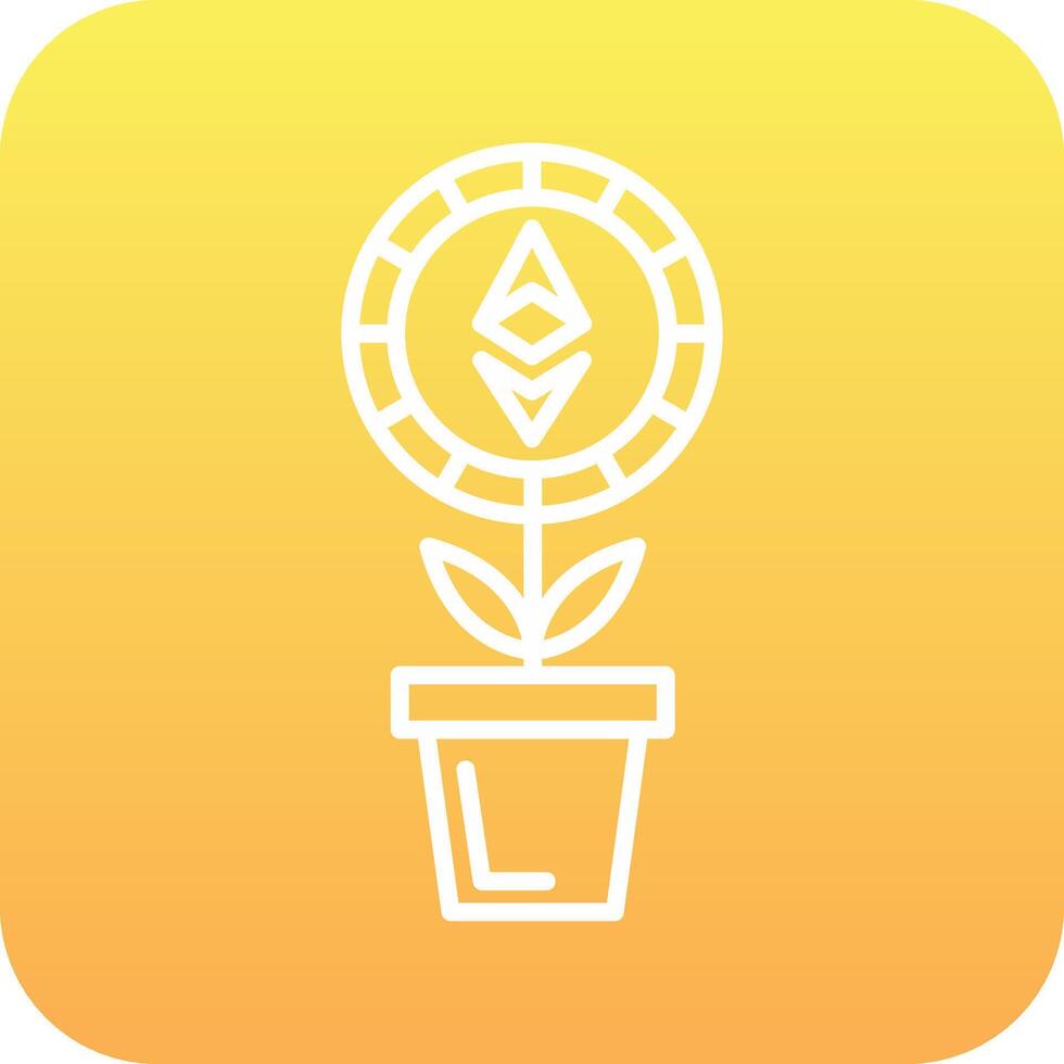 Ethereum Plant Pot Vector Icon