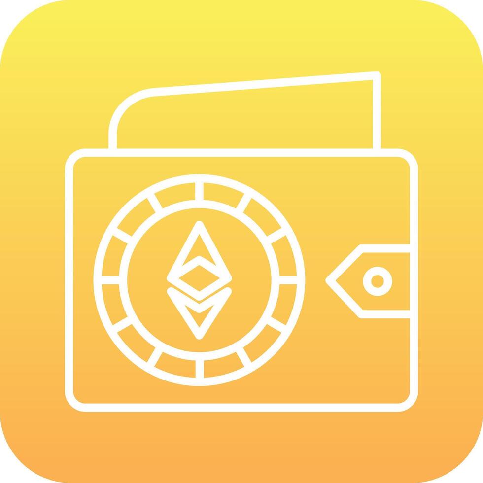 ethereum billetera vecto icono vector