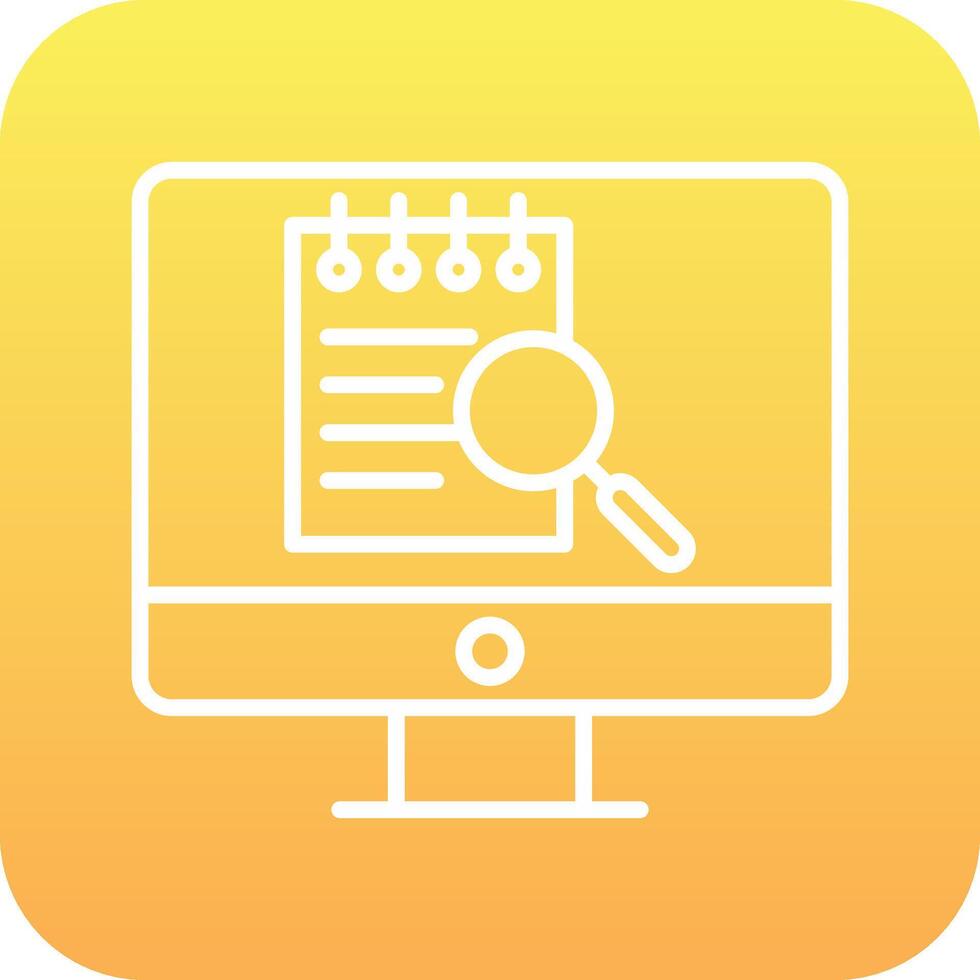 File Search Computer Vector Icon