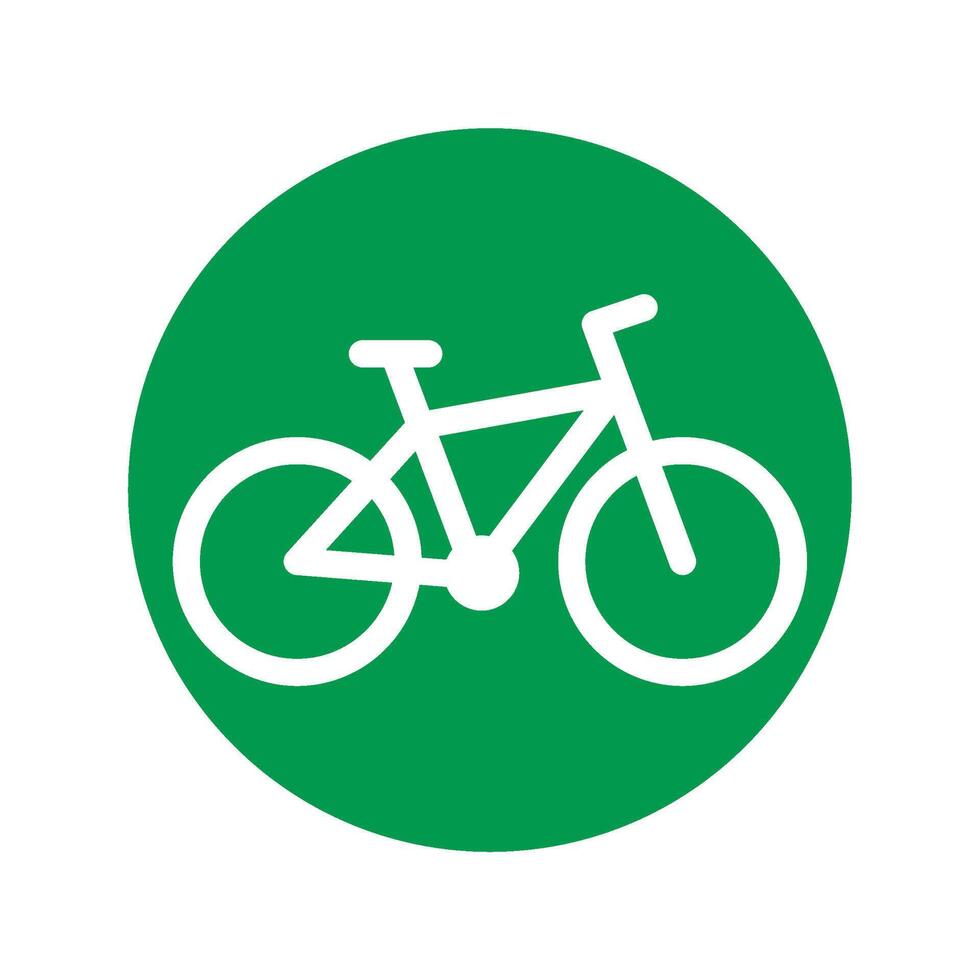 eco reutilizable transporte firmar , verde bicicleta símbolo. vector eco firmar, símbolo bio transporte, transporte bicicleta, bicicleta verde energía ilustración
