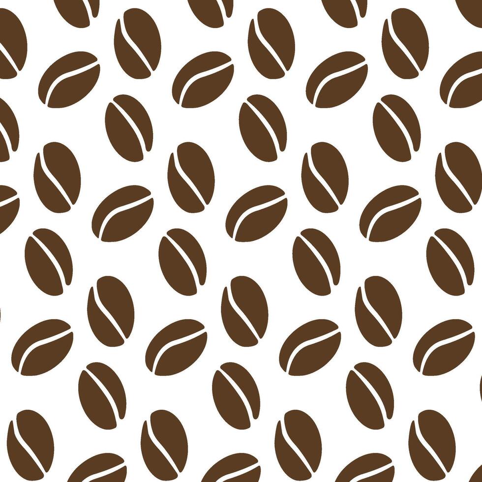 café frijol patrón, impresión silueta sin costura para café o café casa. vector ilustración. modelo café fondo de pantalla, bebida diseño, semilla interminable elemento, cafeína casa textil, aromático café frijol