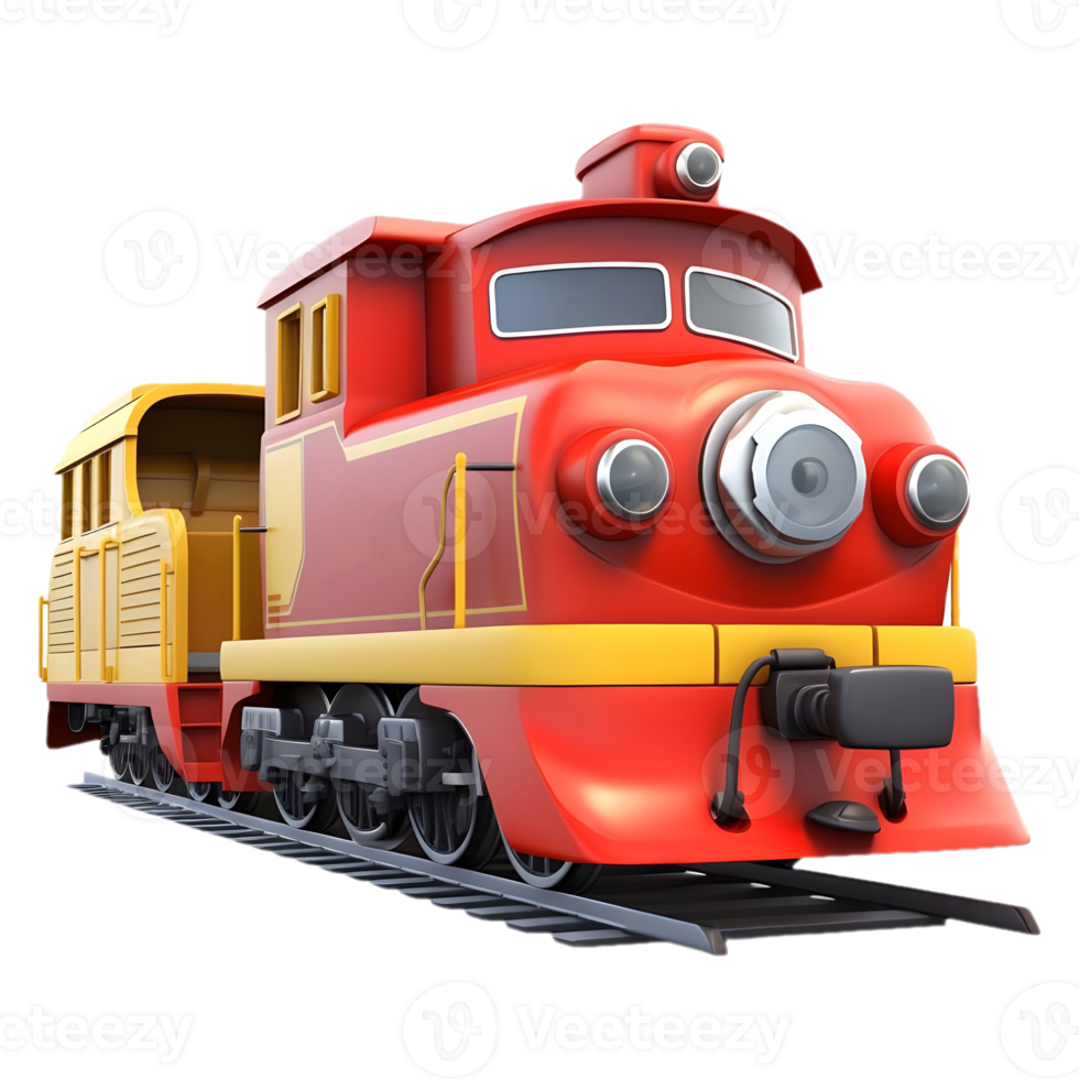 AI generated 3D Rendering of a Colorful Train on Transparent Background - Ai Generated png