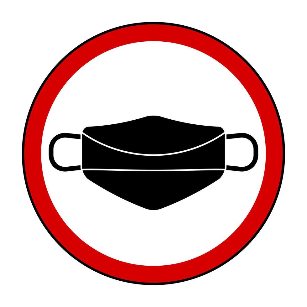 Attention sticker, have to wear mask. Vector sticker recommendation, rule and warning, protective respiratory to healthcare illustration