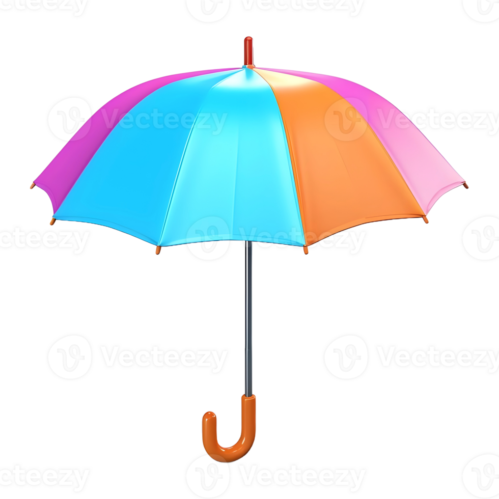 AI generated 3D Rendering of a Beautiful Colorful Umbrella on Transparent Background - Ai Generated png