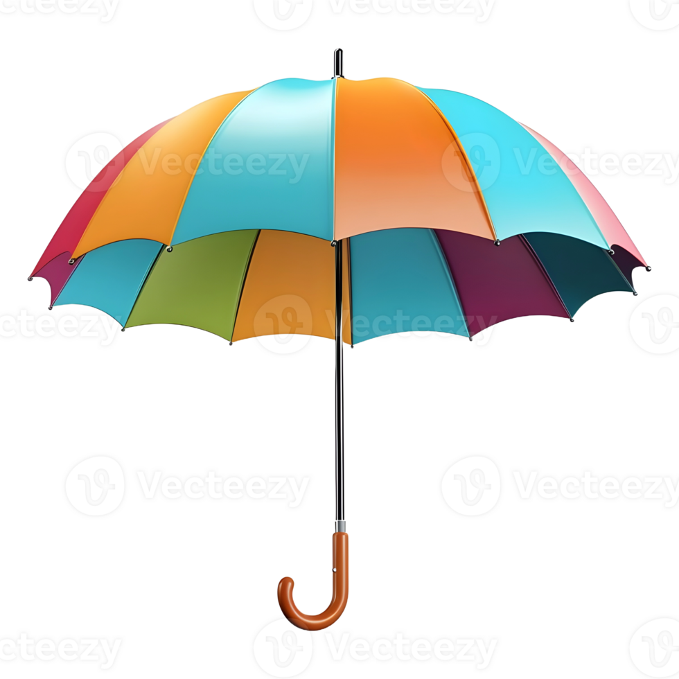 ai gerado 3d Renderização do uma lindo colorida guarda-chuva em transparente fundo - ai gerado png