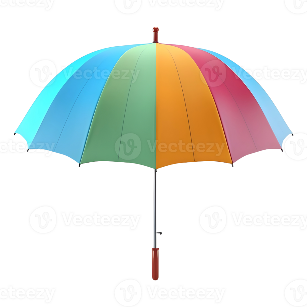 AI generated 3D Rendering of a Beautiful Colorful Umbrella on Transparent Background - Ai Generated png