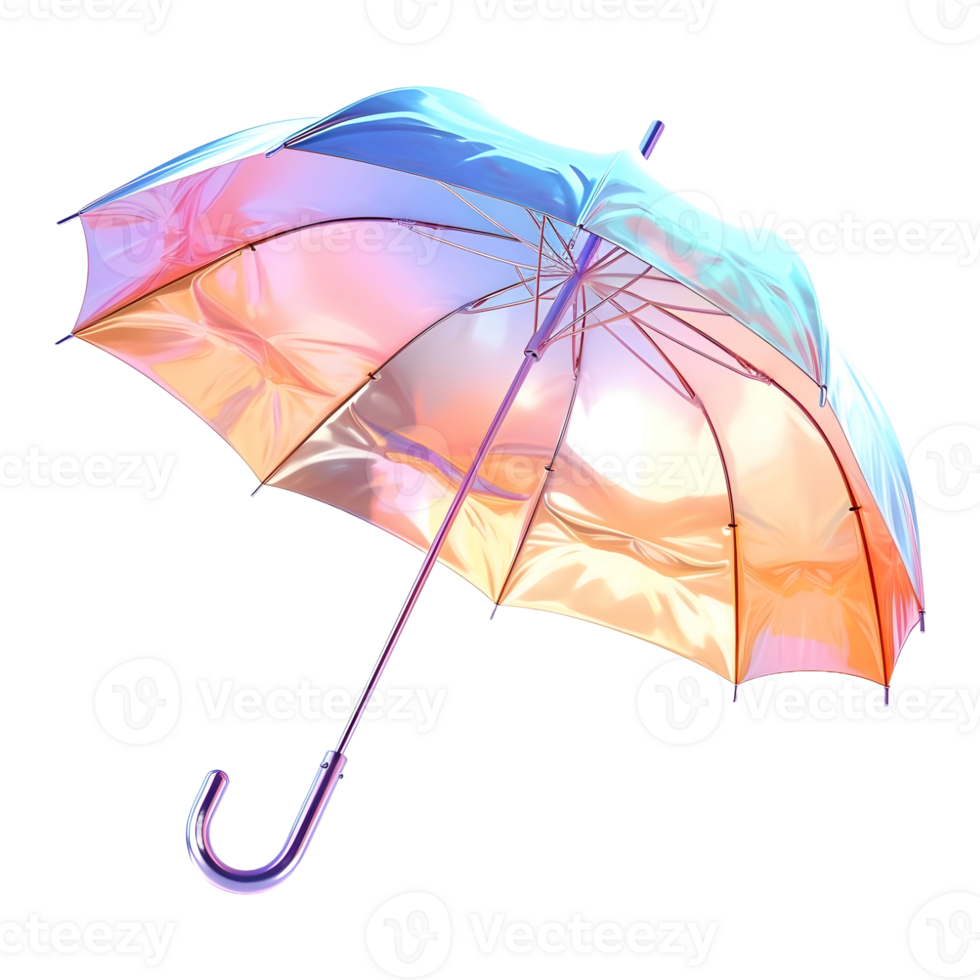 AI generated 3D Rendering of a Beautiful Colorful Umbrella on Transparent Background - Ai Generated png