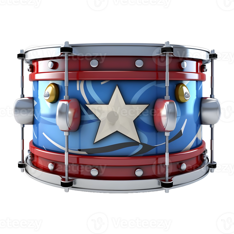 AI generated 3D Rendering of a Colorful Drum on Transparent Background - Ai Generated png