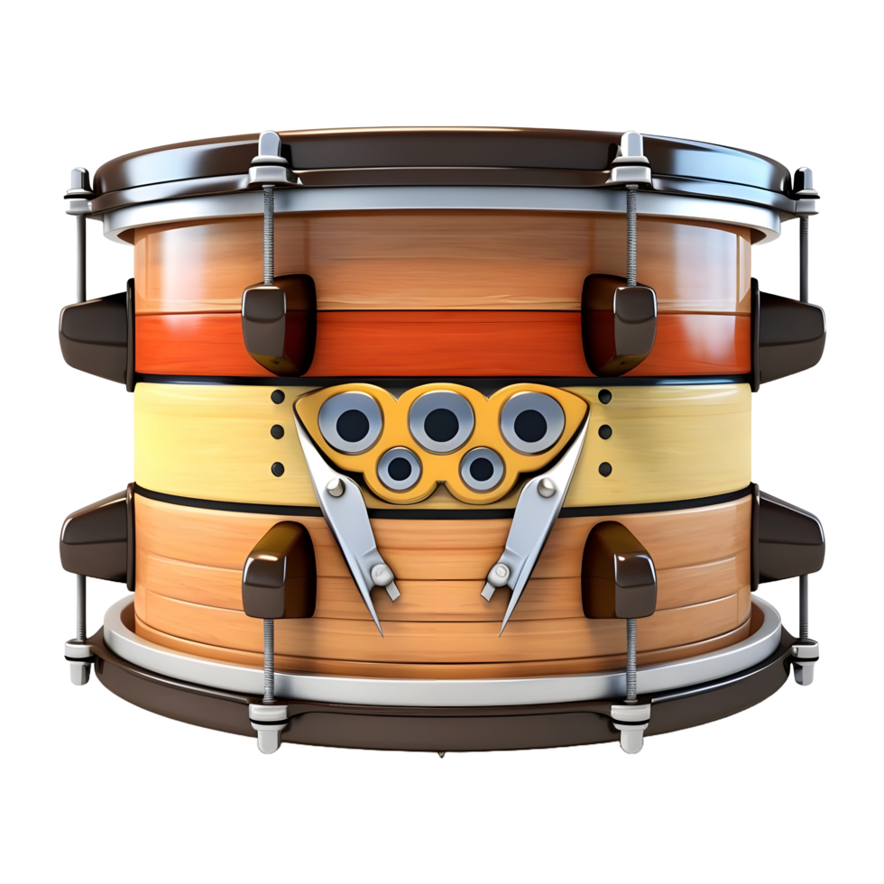 AI generated 3D Rendering of a Colorful Drum on Transparent Background - Ai Generated png