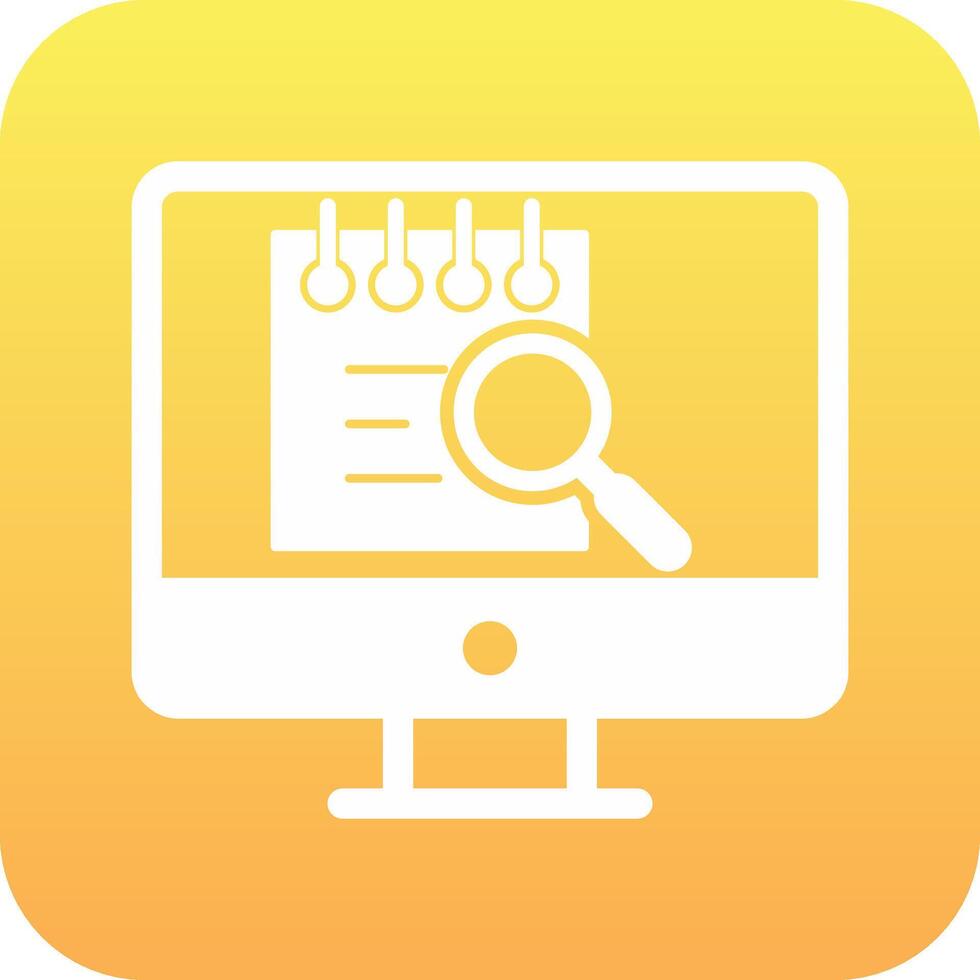 File Search Computer Vector Icon