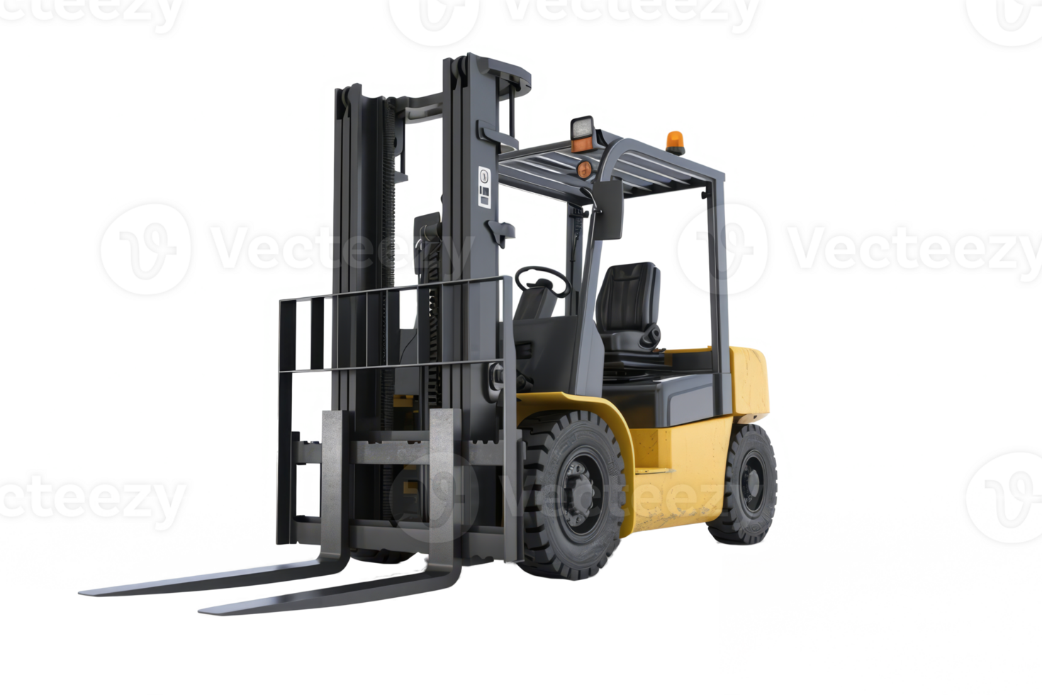 AI generated Forklift for working in warehouse isolated on transparent background png