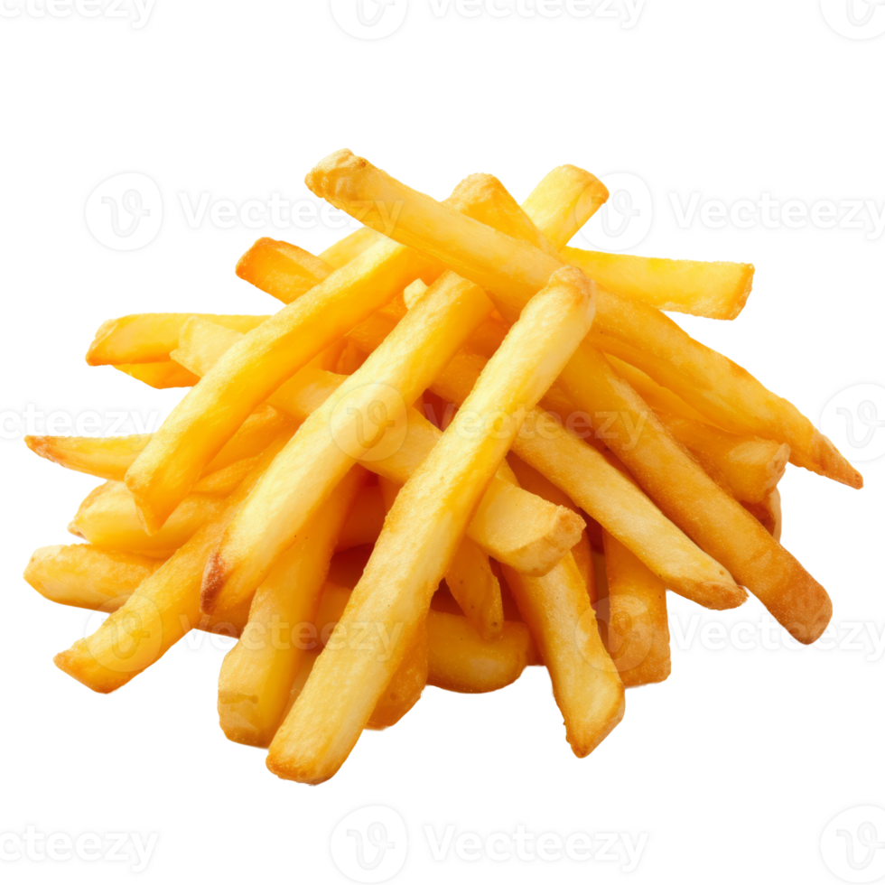 AI generated French fries isolated on transparent background, Fried potato png