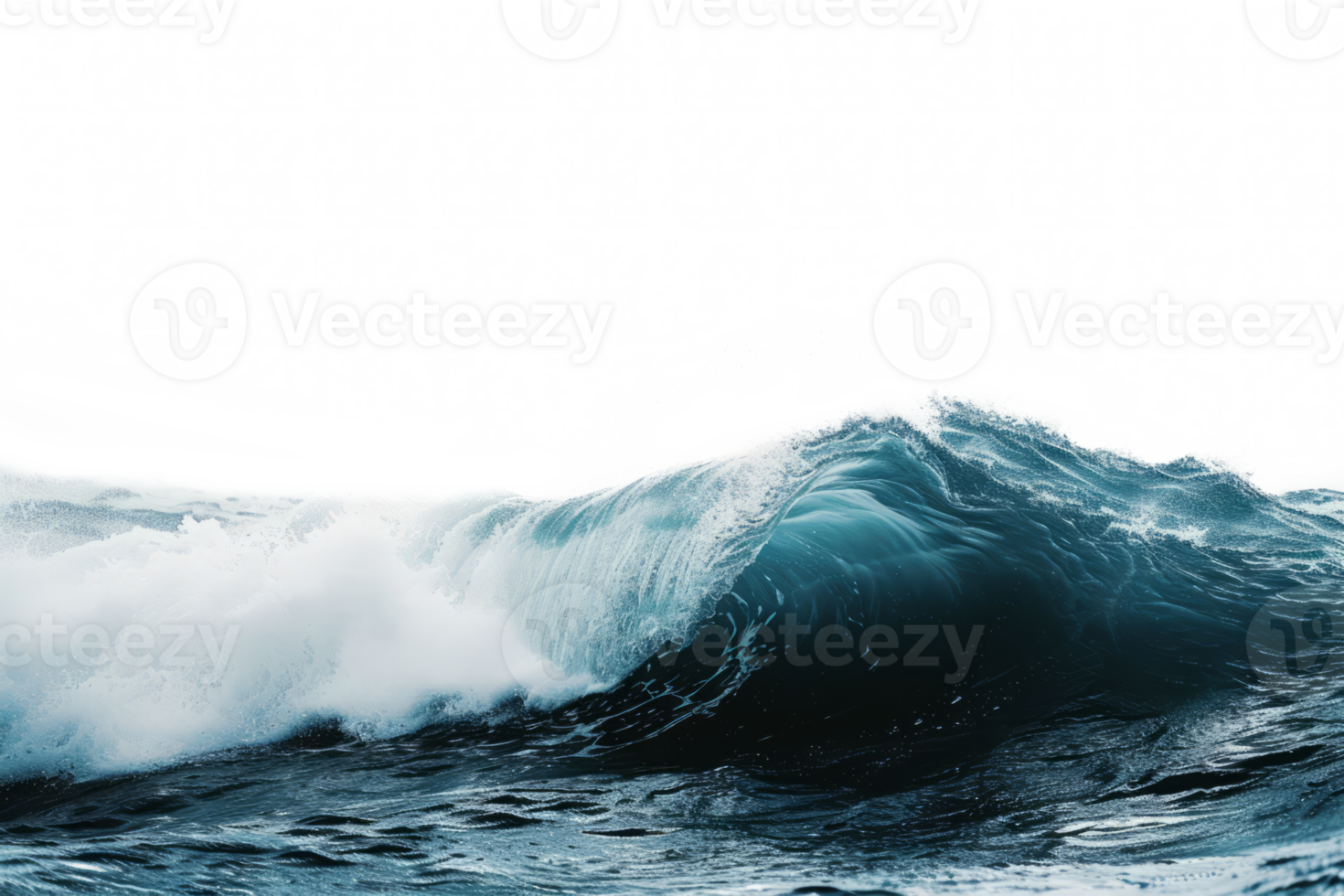 AI generated Large stormy ocean wave isolated on transparent background png