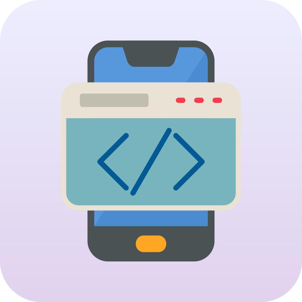 Smartphone Coding Vector Icon