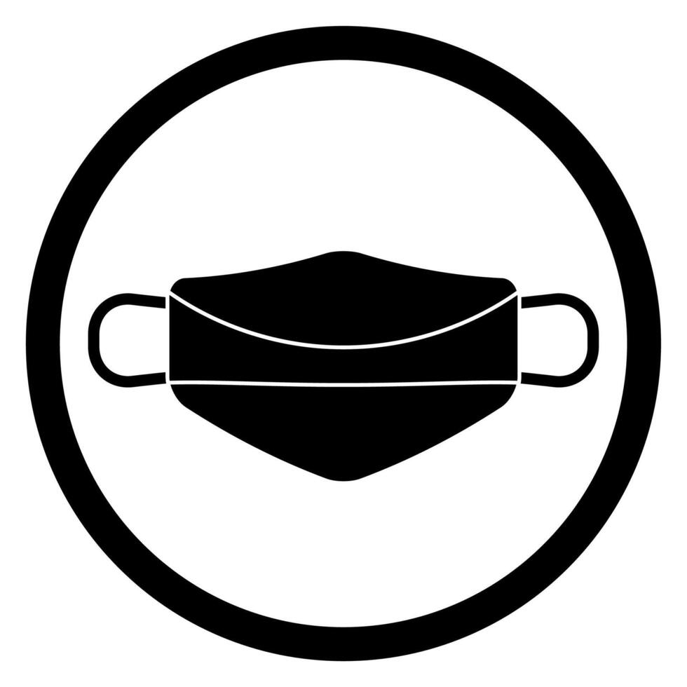 máscara icono firmar símbolo Insignia a entrar en tienda. personal proteccion equipo en contra gripe infección, vector proteger sano ilustración