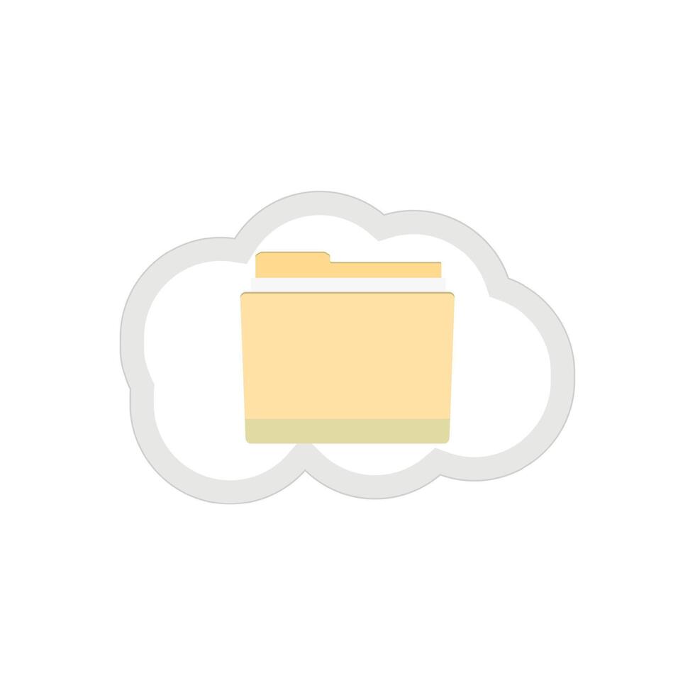 Cloud folder, safety keep data and online work remotely. illustration, vector. Secure data warehouse, cloud online storage, folder in computer, safely online drive, google disc vector