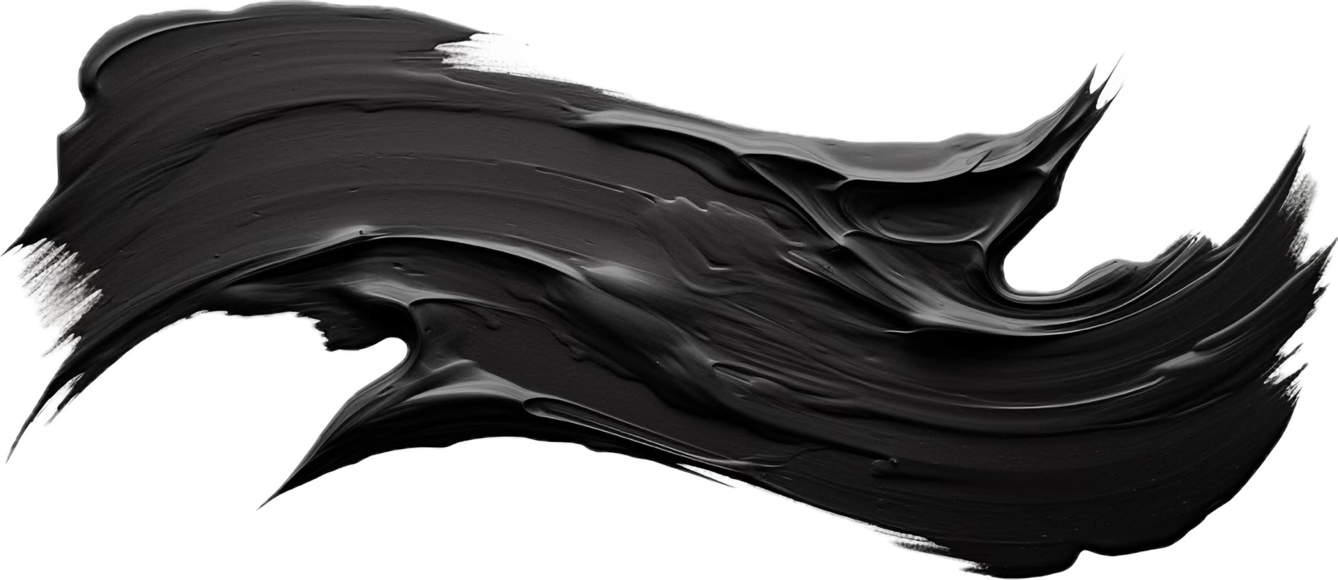 AI generated black brush stroke png