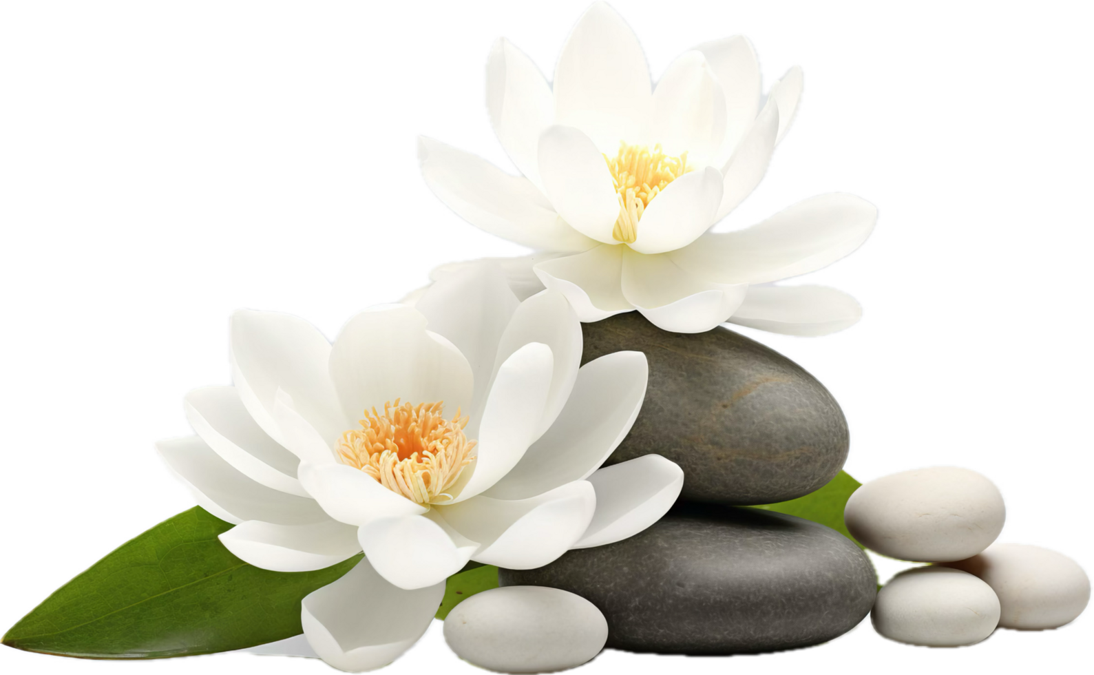 ai généré spa des pierres blanc lotus fleurs png