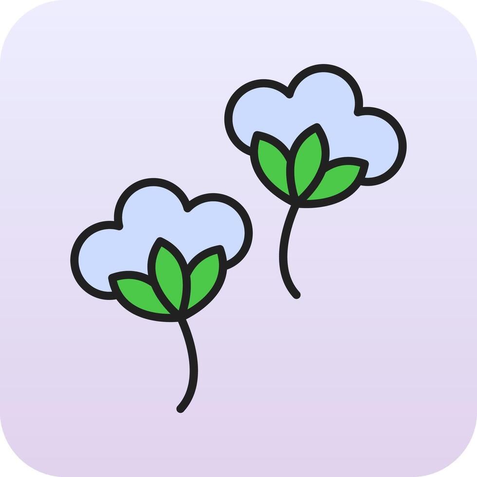 algodón flores vecto icono vector