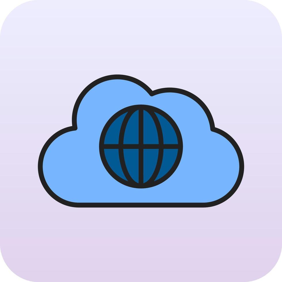 mundo nube vecto icono vector