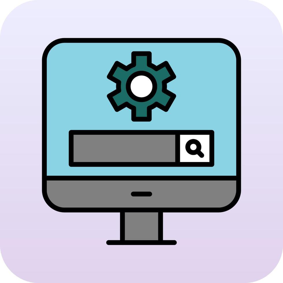 Computer Search Engine Vector Icon