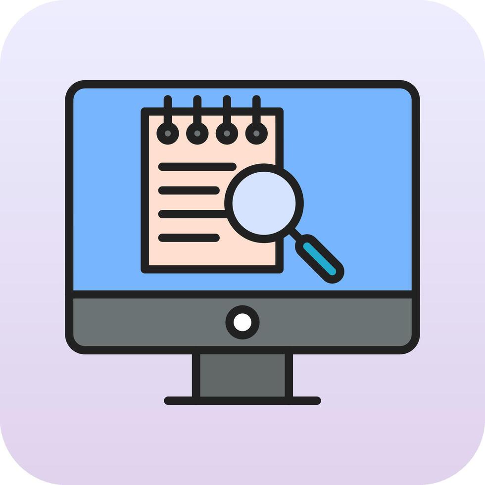 File Search Computer Vector Icon