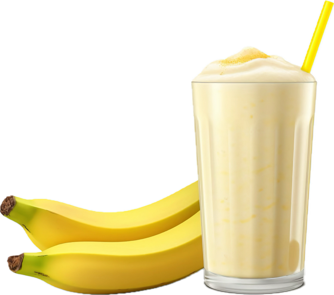AI generated banana smoothie in a glass png