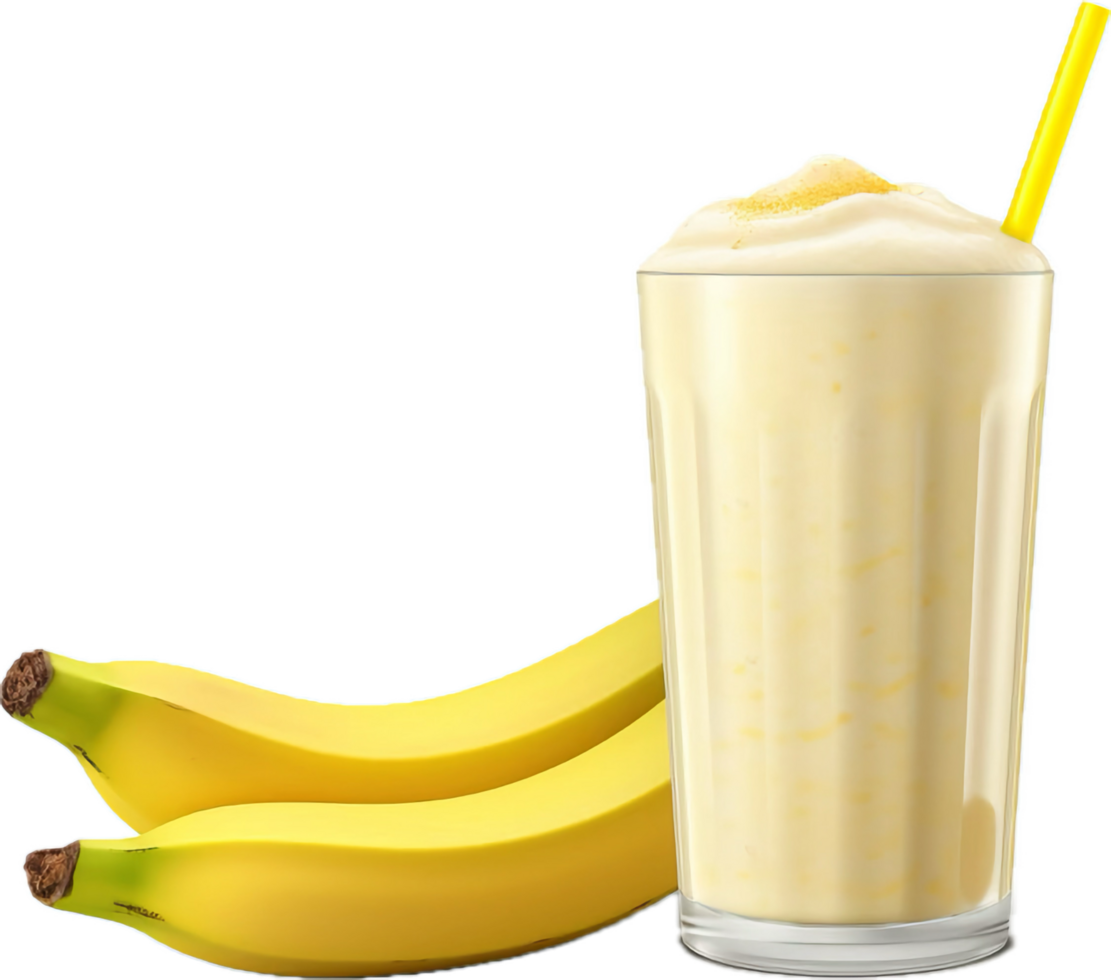 ai généré banane smoothie dans une verre png