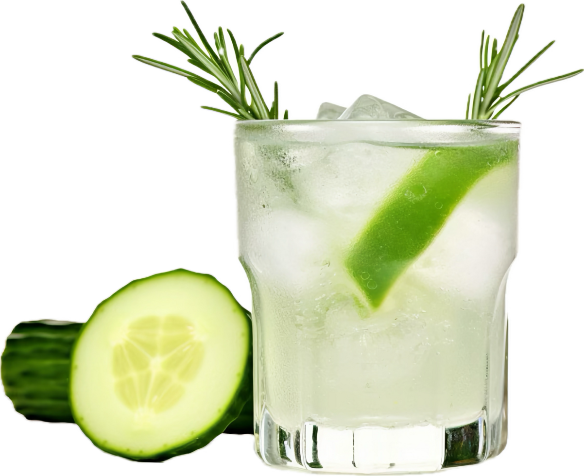 AI generated cucumber lemonade with rosemary and ice png