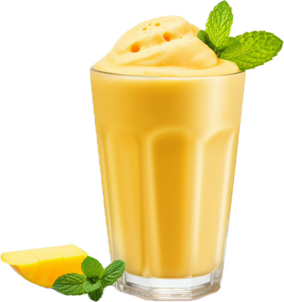 AI generated mango smoothie with mint png