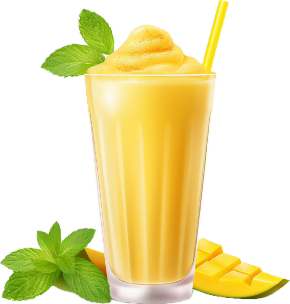 ai généré mangue smoothie avec menthe png