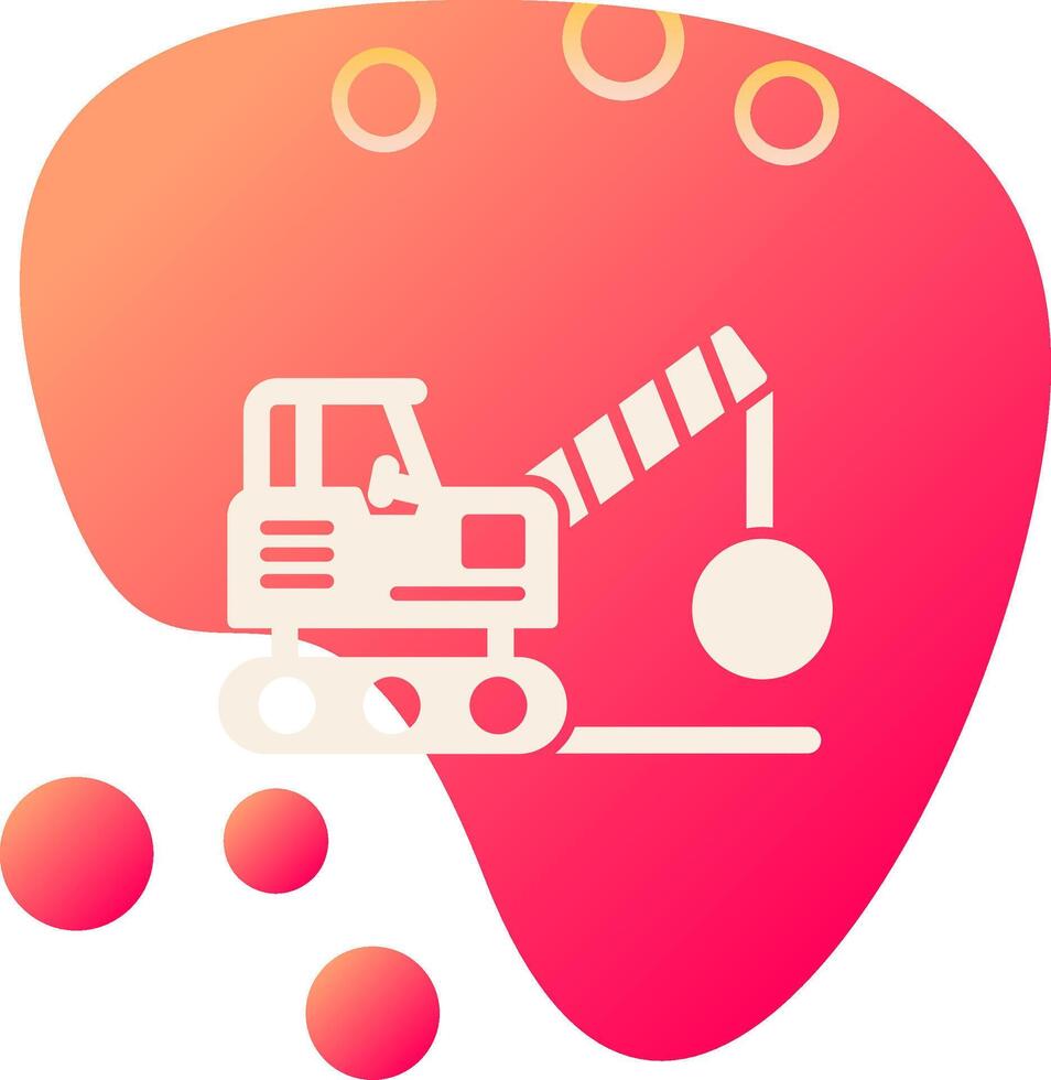 Demolition Truck Vecto Icon vector