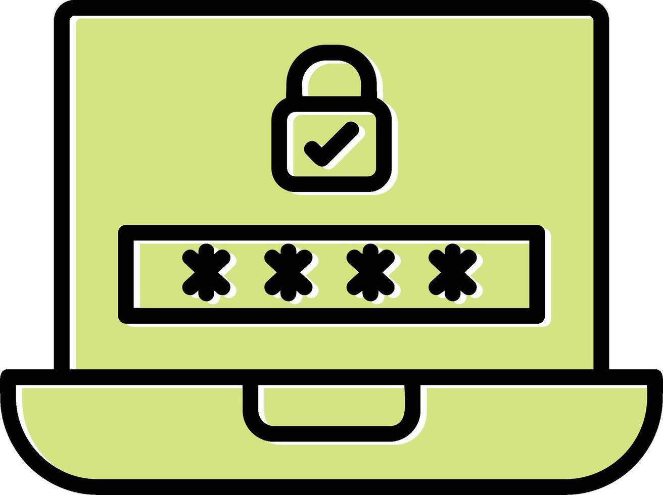 Laptop Password Vecto Icon vector