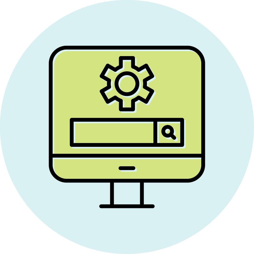 Computer Search Engine Vecto Icon vector