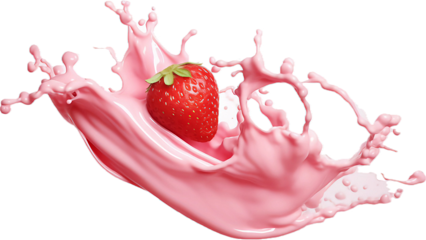 ai generato fragola latte spruzzo png