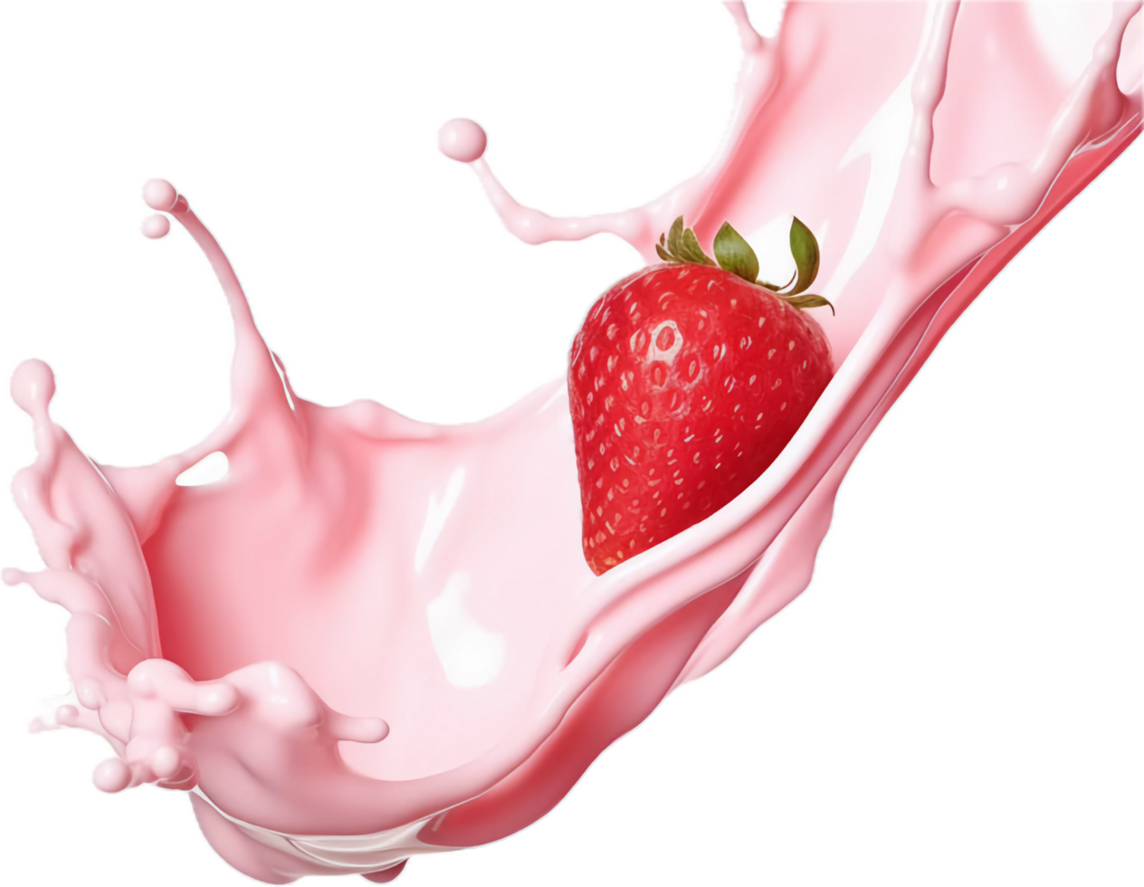 ai généré fraise Lait éclaboussure png