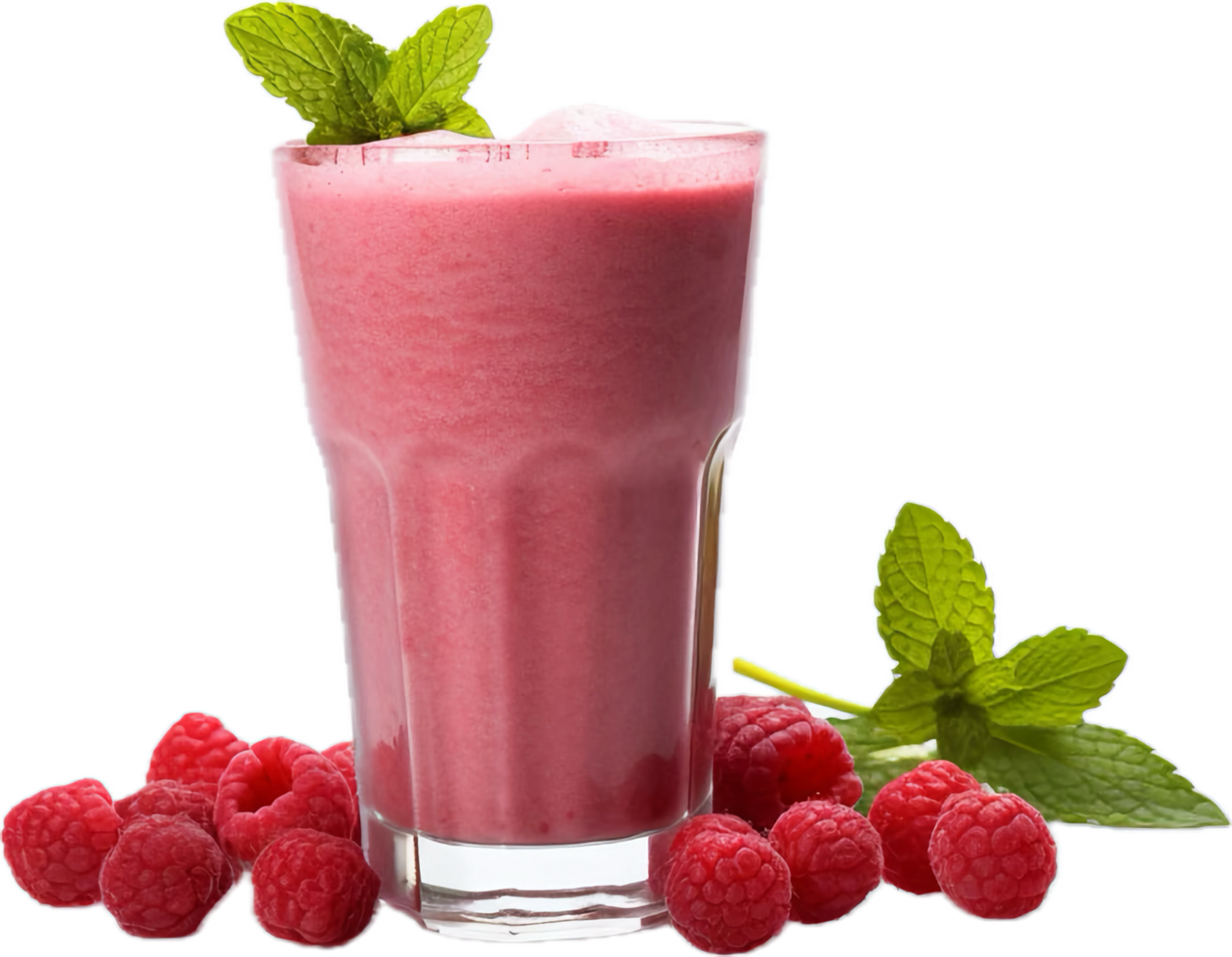 ai généré framboise smoothie dans une verre png