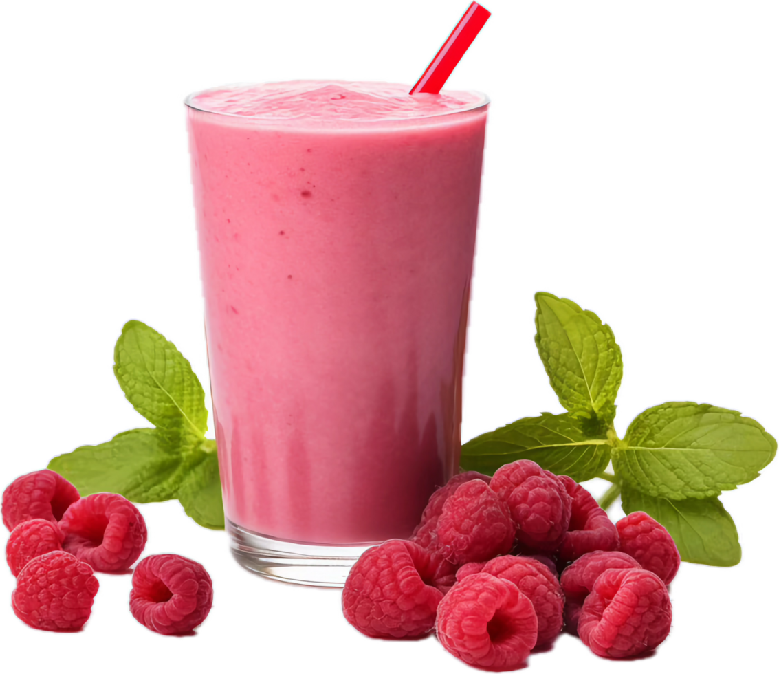 AI generated raspberry smoothie in a glass png 38071943 PNG