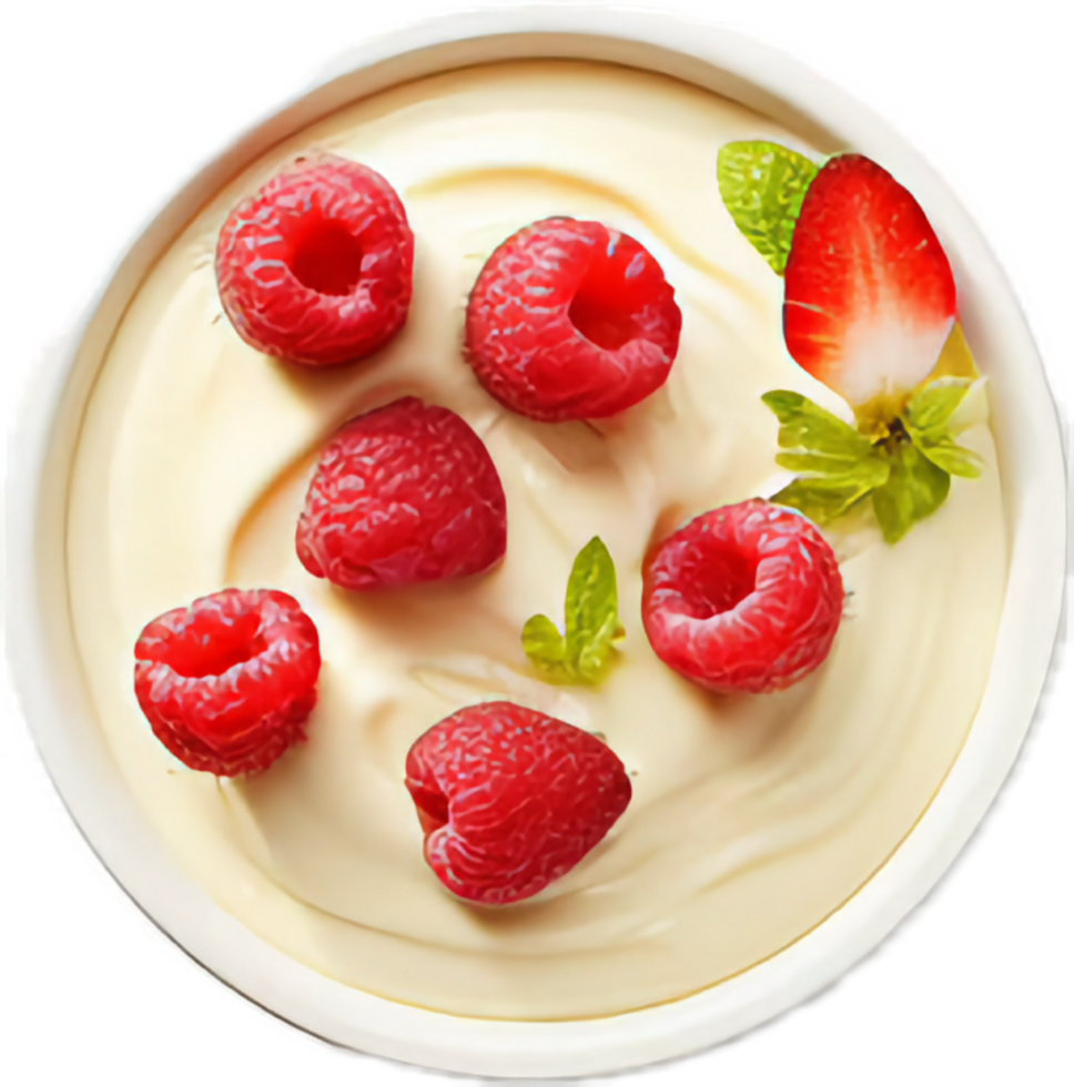AI generated almond butter and berries breakfast bowls with banana and yogurt png