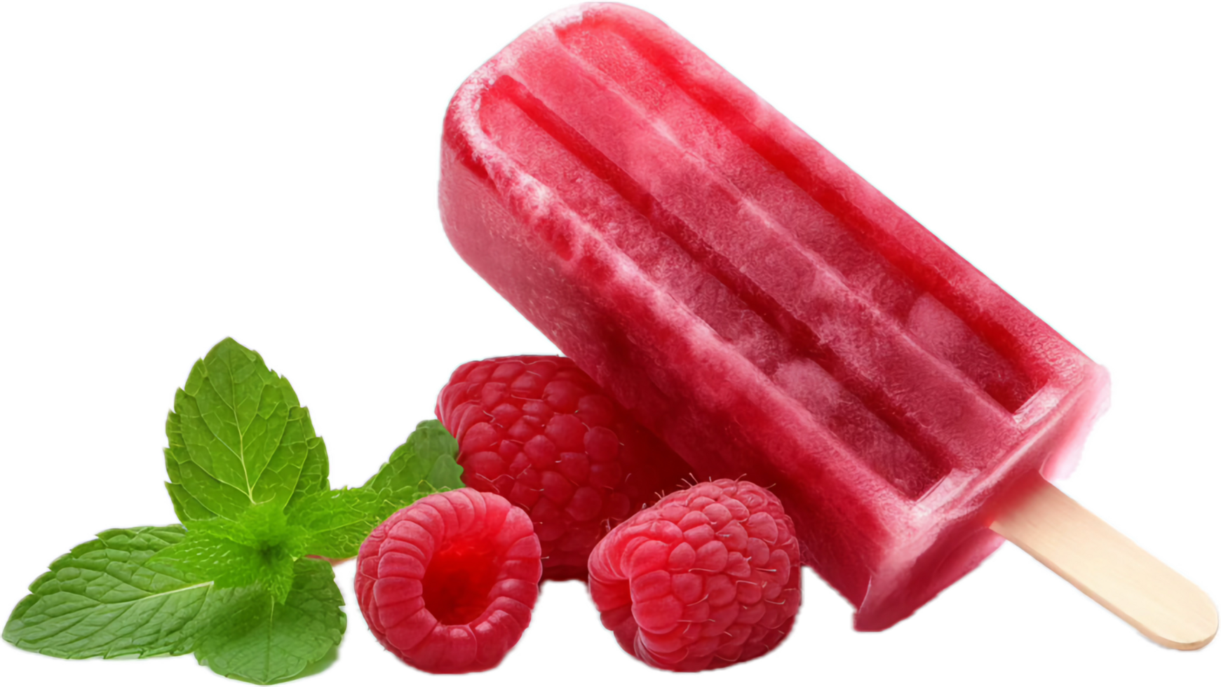 AI generated raspberry ice pop png
