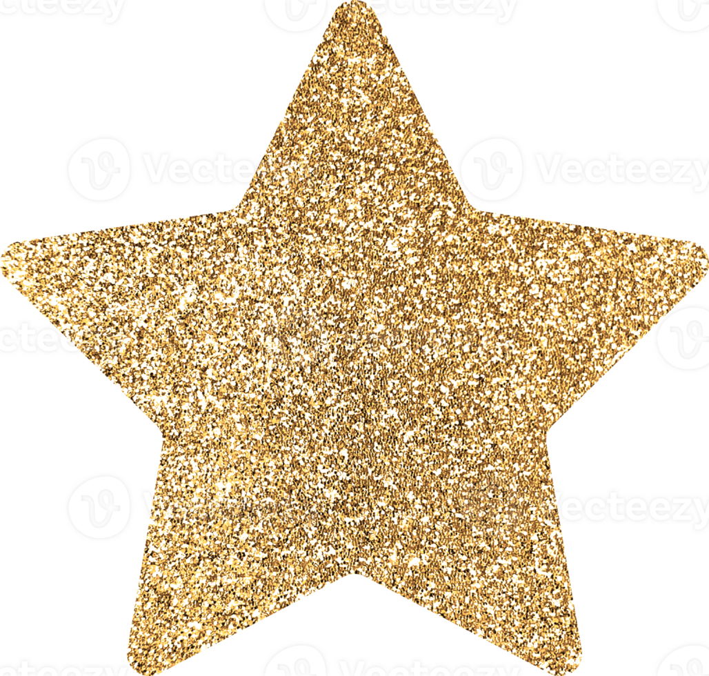 Gold Bright Glitter Star png