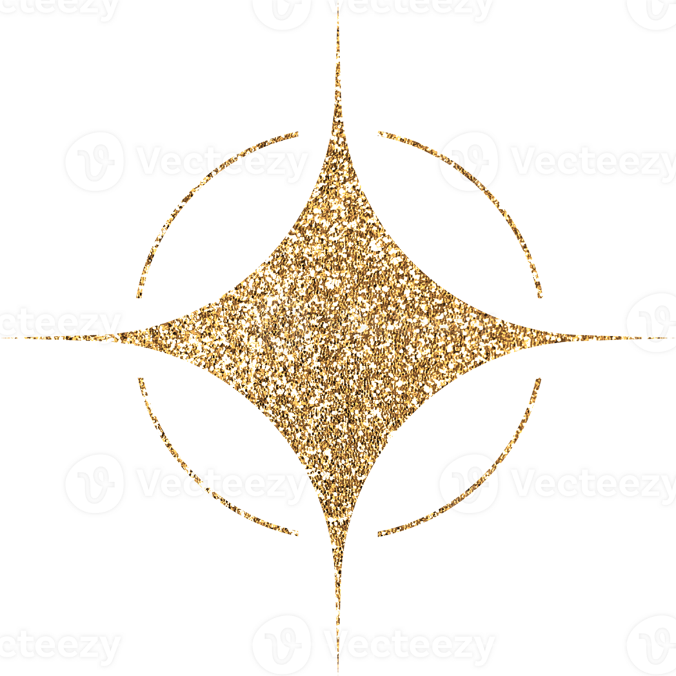 Gold Bright Glitter Star png