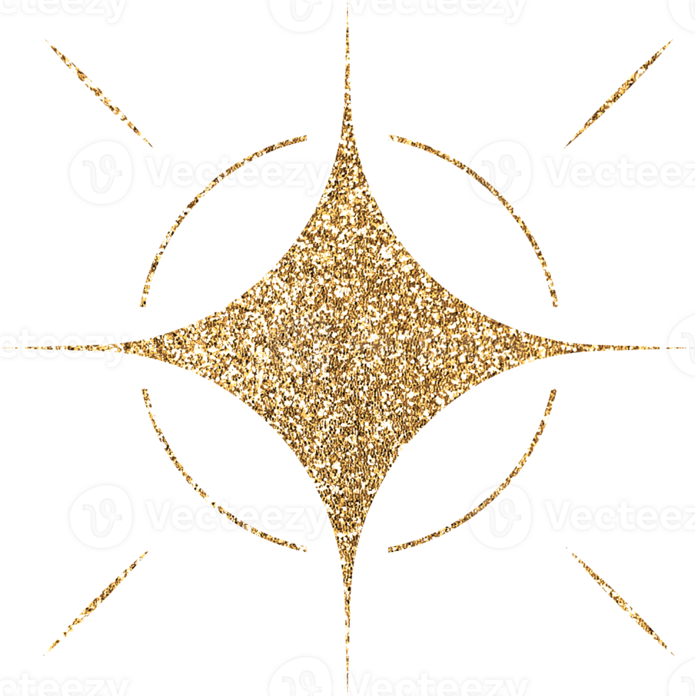 Gold Bright Glitter Star png