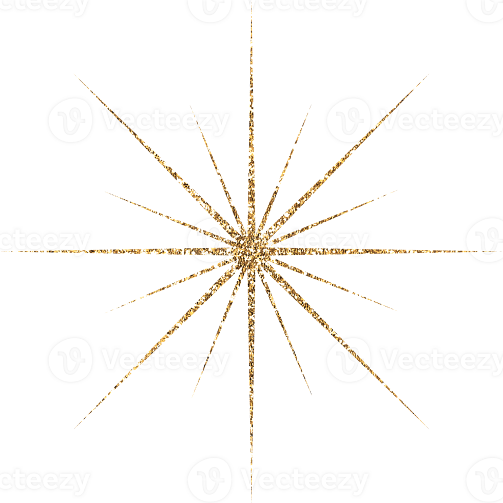 Gold Bright Glitter Star png