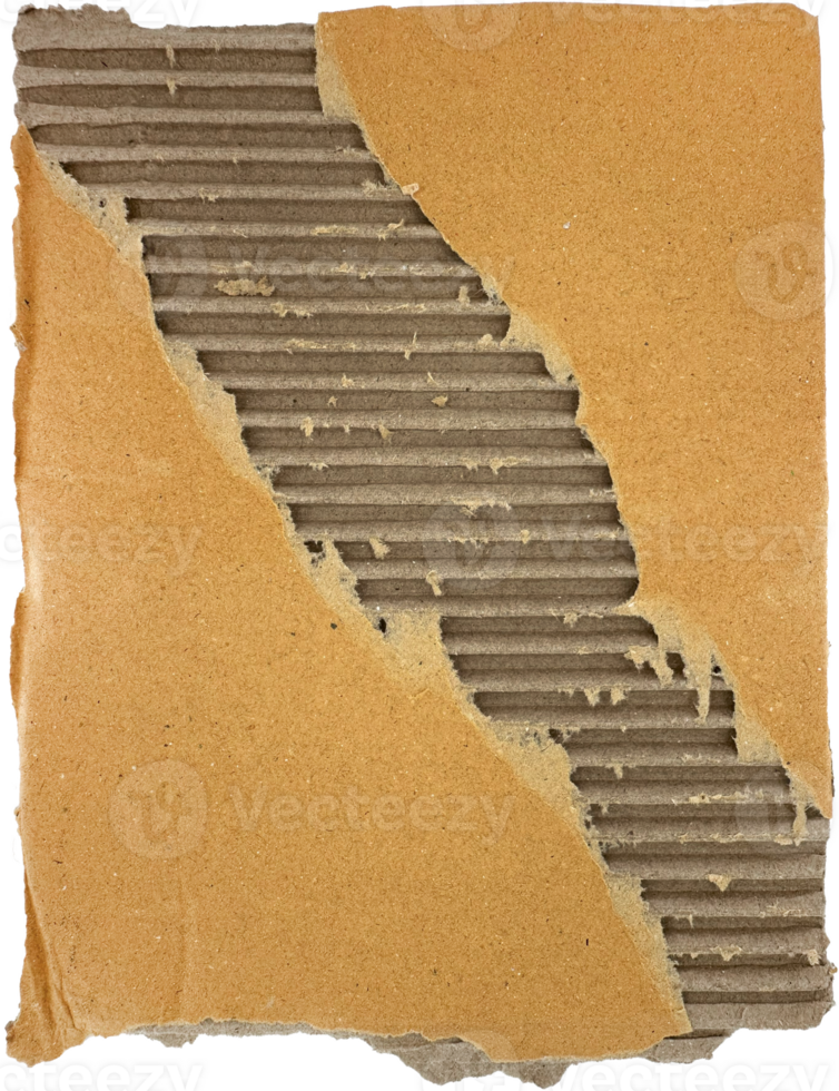 Brown Torn Corrugated Cardboard png