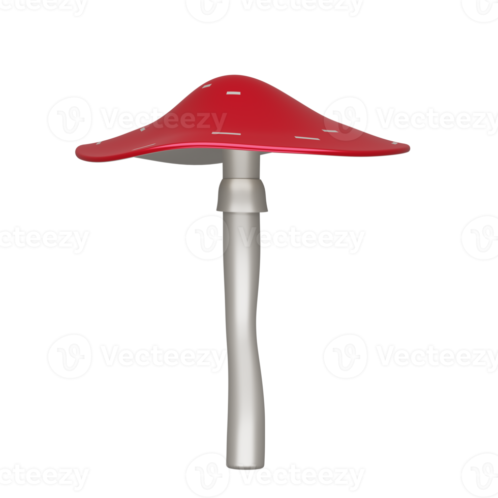 Isolated glossy red fly agaric, 3d rendering png