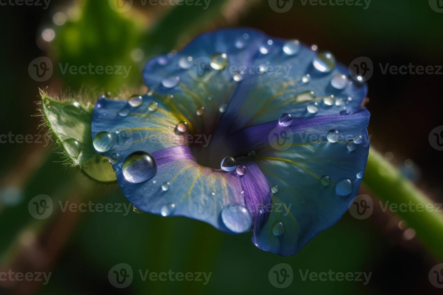 AI generated Morning glory macro. Generate ai photo
